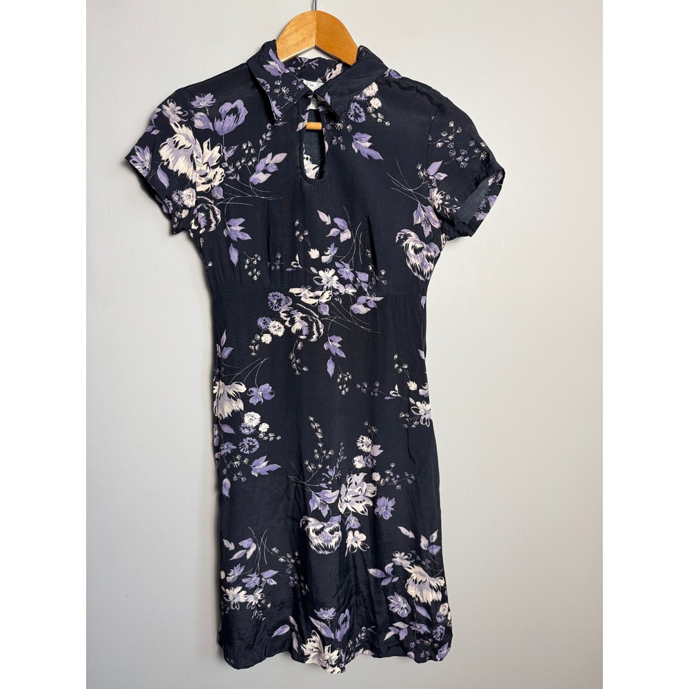 Rue St Paul Floral Keyhole Mini Dress 3/4 True Vintage Y2K Coquette Fairy Grunge